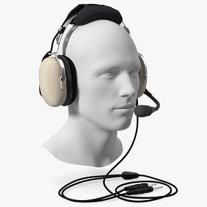 Pilot Headset with Mannequin Head 3D model