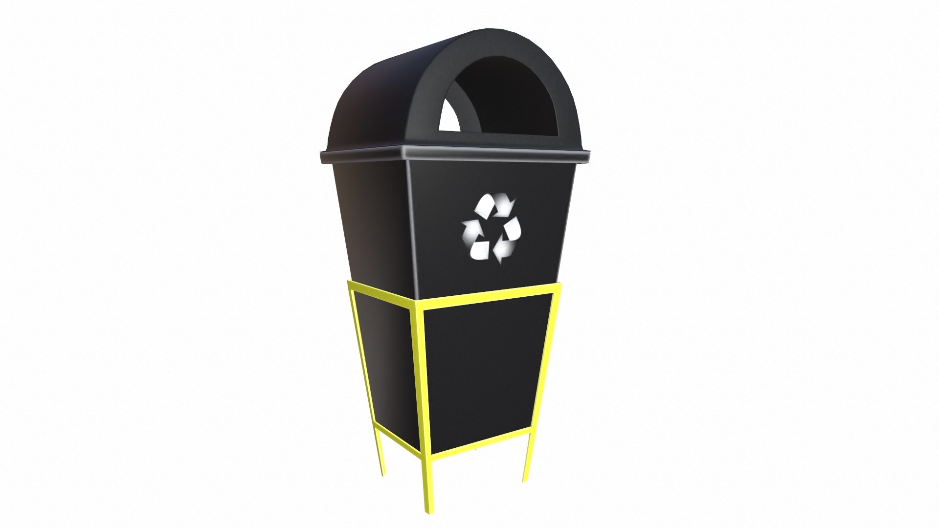 3D Black Dustbin - TurboSquid 2371704