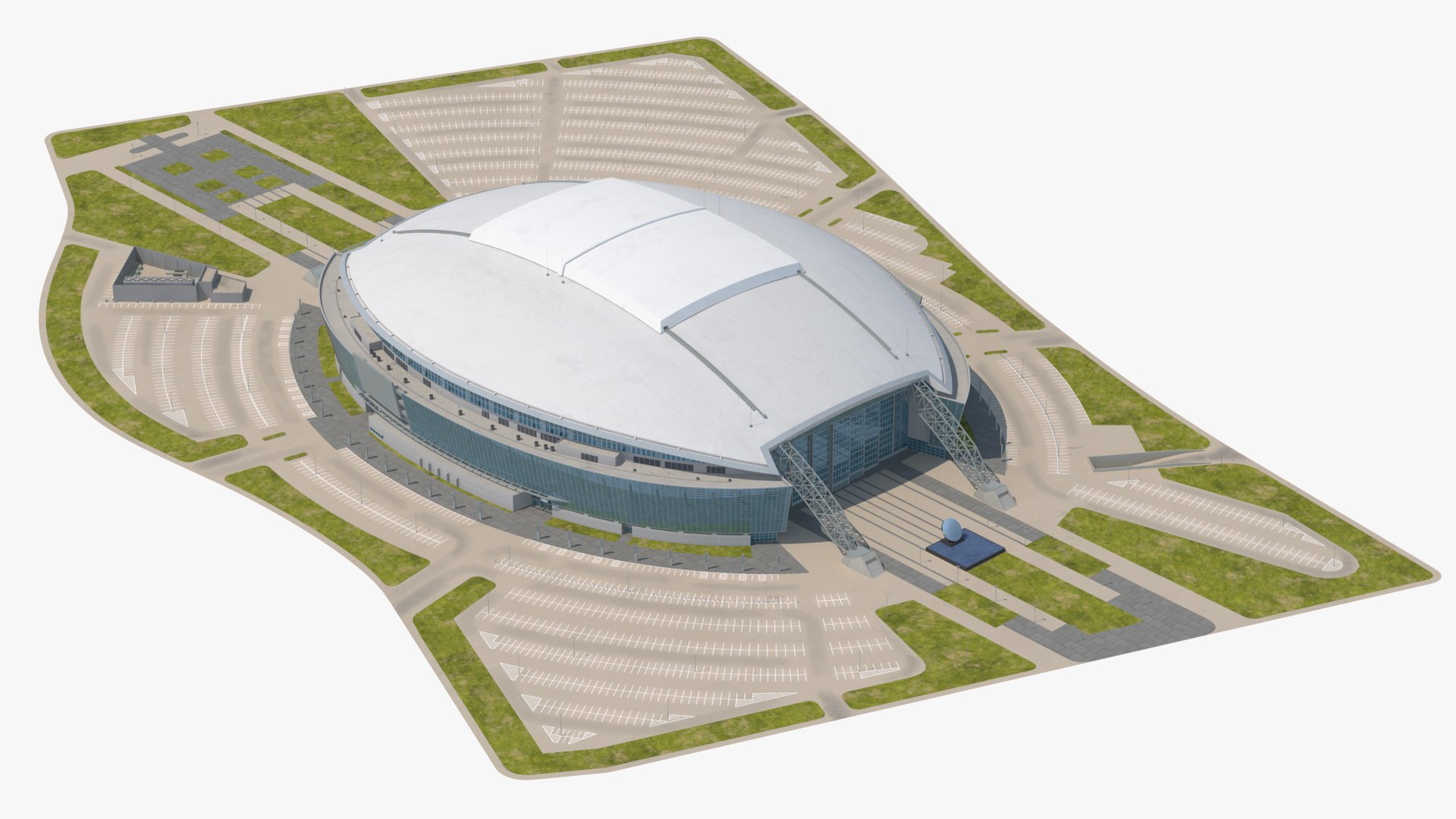 Stadium with Parking 3D model preview