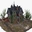 Run-Down Victorian Terracotta Mansion with PBR Materials Updated Version 3D model