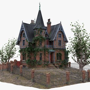 Run-Down Victorian Terracotta Mansion with PBR Materials Updated Version