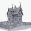 Run-Down Victorian Terracotta Mansion with PBR Materials Updated Version 3D model