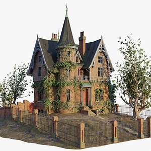 Run-Down Victorian Terracotta Mansion with PBR Materials Updated Version 3D model