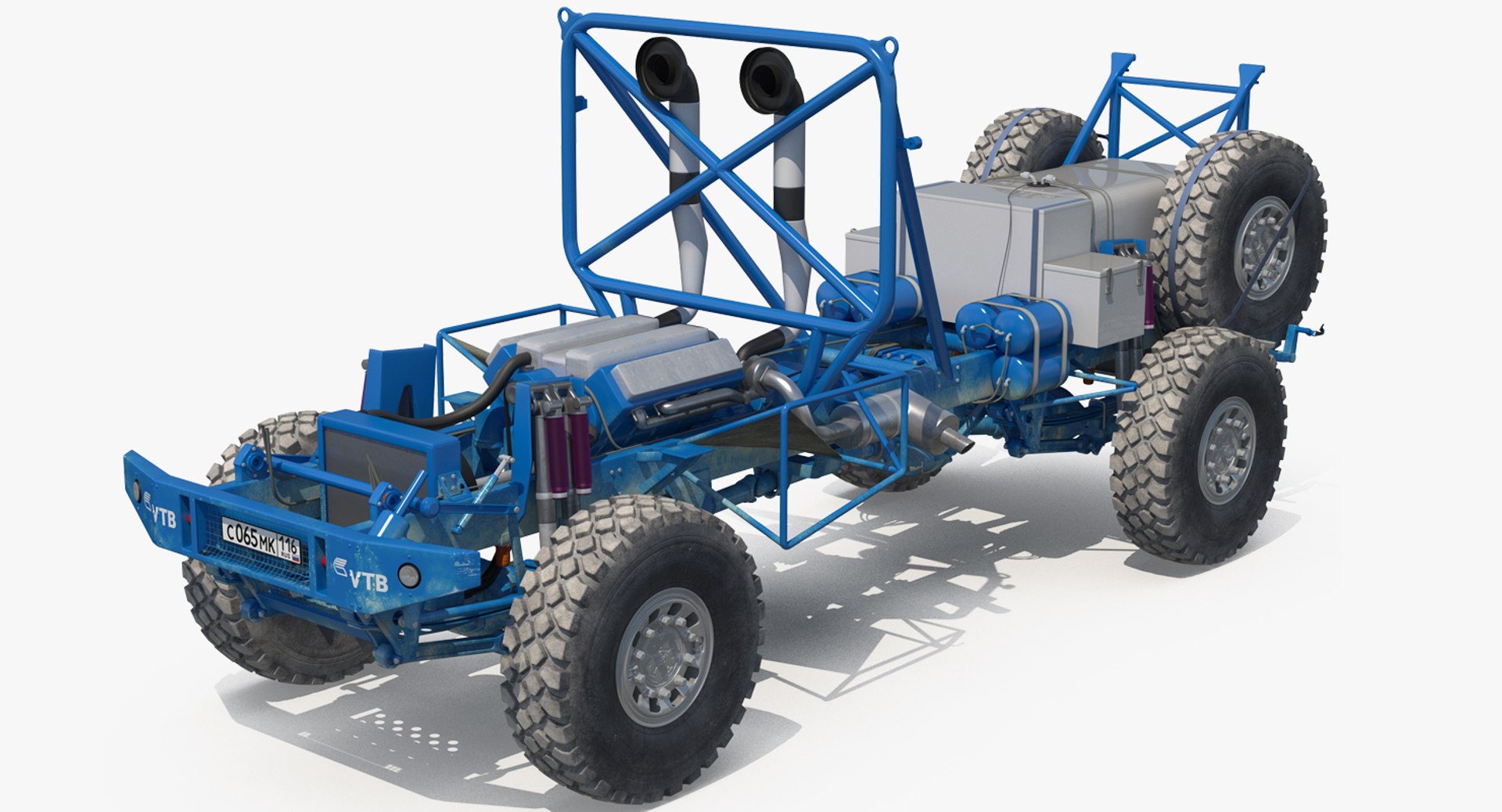Dakar Racing Truck KAMAZ Frame And Engine 3D Model 3D model preview