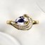 7mm Sapphire Pears Gold Ring and Earrings Set