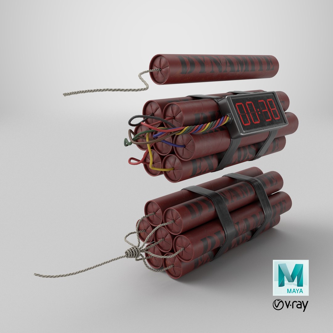 Dynamite 3D model https://p.turbosquid.com/ts-thumb/VK/pFYXu9/sy/stemcell_maya_vray_render/png/1775215876/1920x1080/fit_q87/9d6d92ef589ad471894e8168c2471484b64ea987/stemcell_maya_vray_render.jpg