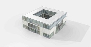 Modern Office Building with Central Courtyard