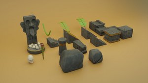 Mayan Temple Pack 3D model