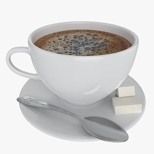 CoffeeCupwithSugarandSpoon model