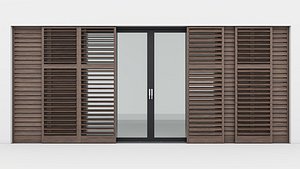 Aluminium door 10 3D model