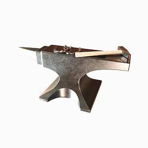 Anvil with Horseshoe and Hammer - 3D Asset