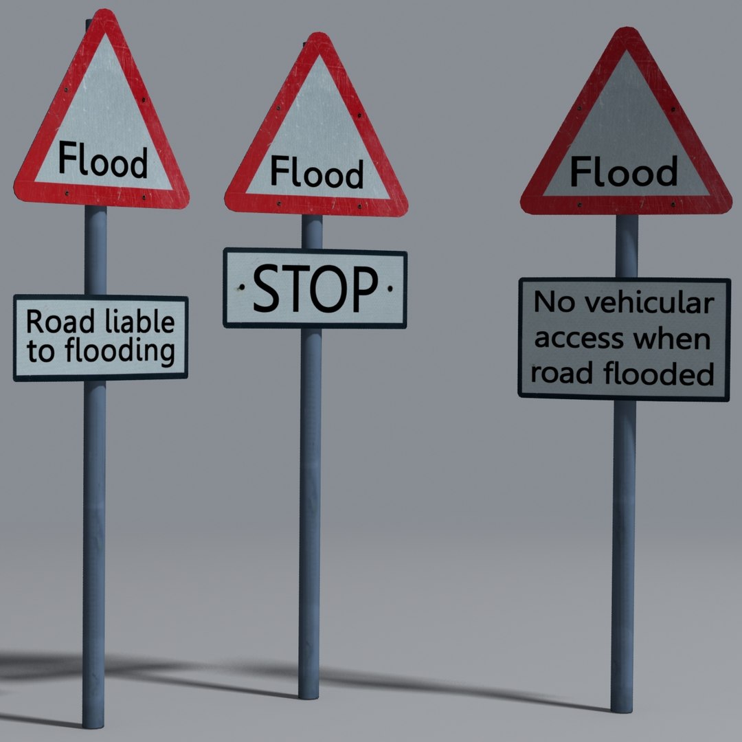 flood signs 3d model