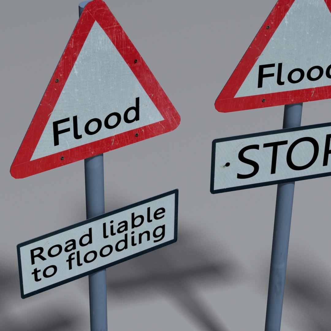 flood signs 3d model