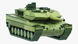 Main Battle Tank MBT Low Poly Military Vehicle Game Ready Asset B 3D