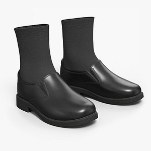 Boys Slip On Loafers with Socks Black