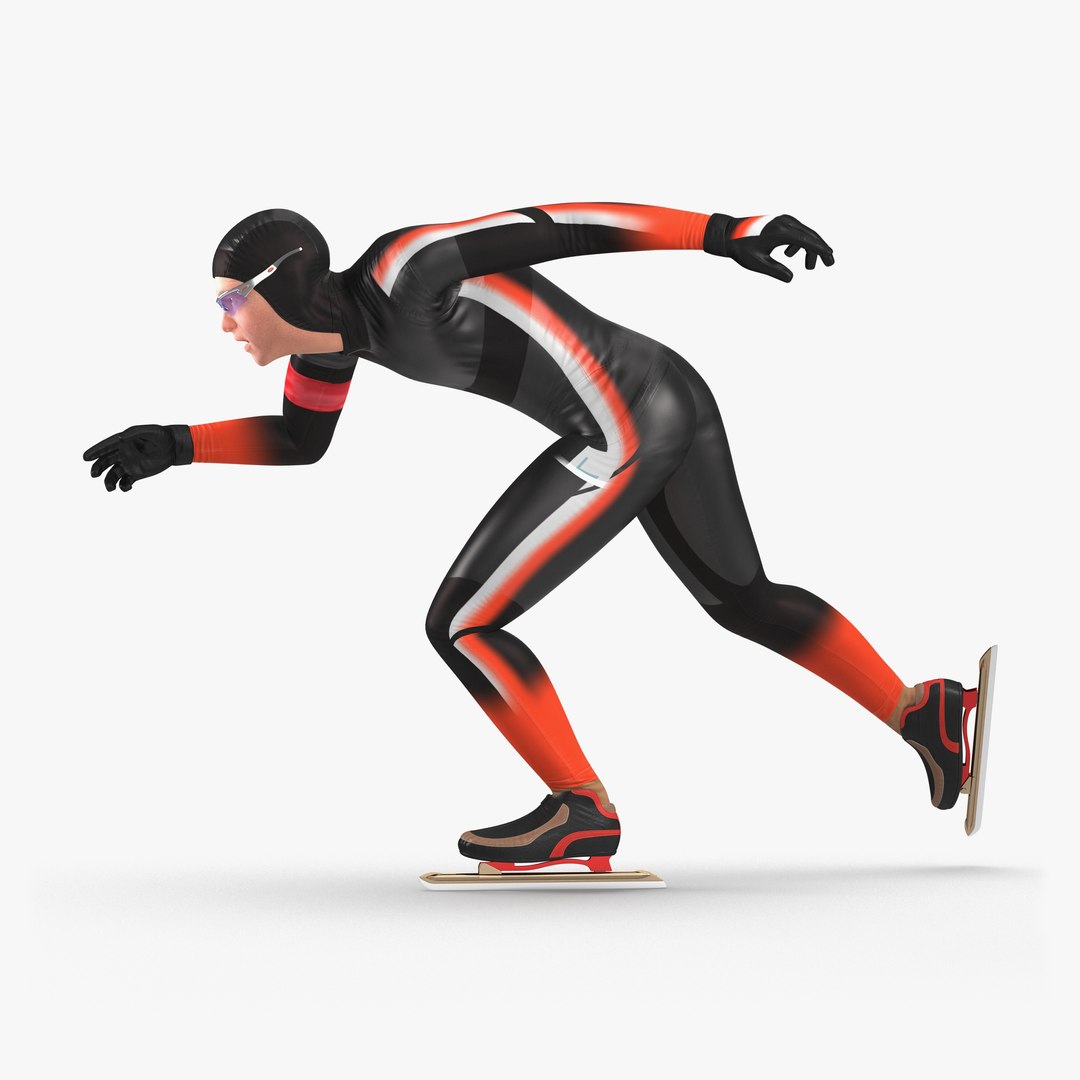 Speed Skater Generic 2 Pose 2 3D model preview