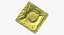 3D condom wrapped yellow model