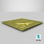3D condom wrapped yellow model