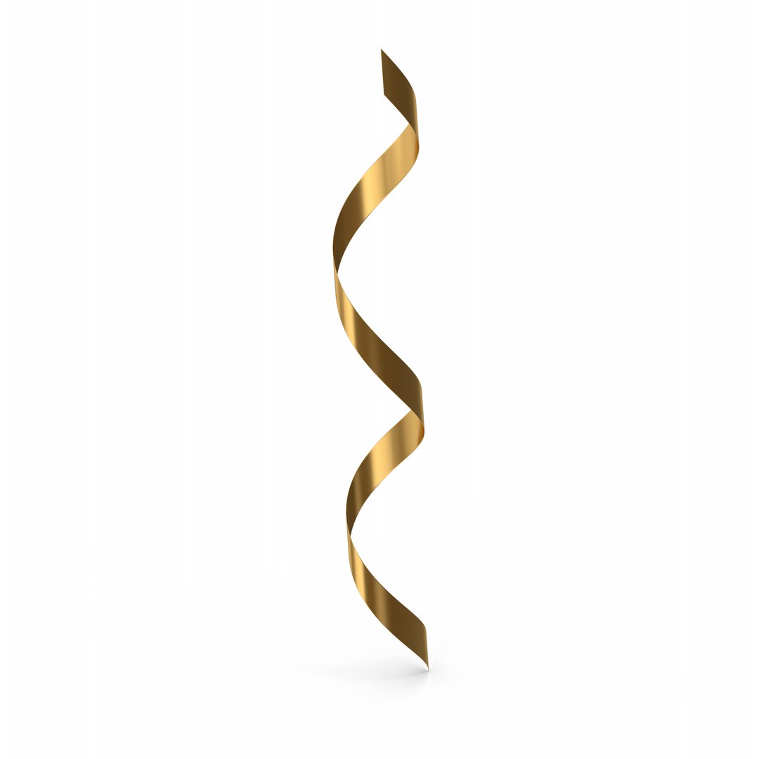 Gold Curly Ribbon 3D - TurboSquid 2330747