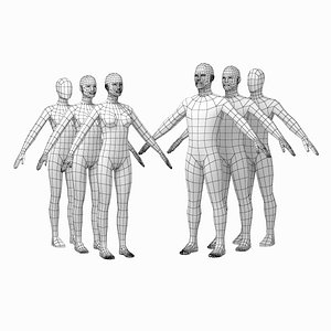 human female male bodies 3D model