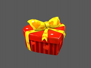 3D heart gift box model
