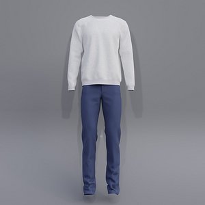 3D male jeans shirt