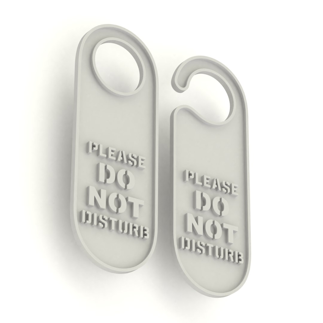 Printable Do Not Disturb Door Hanger-SET 2 3D Model - TurboSquid 1862476