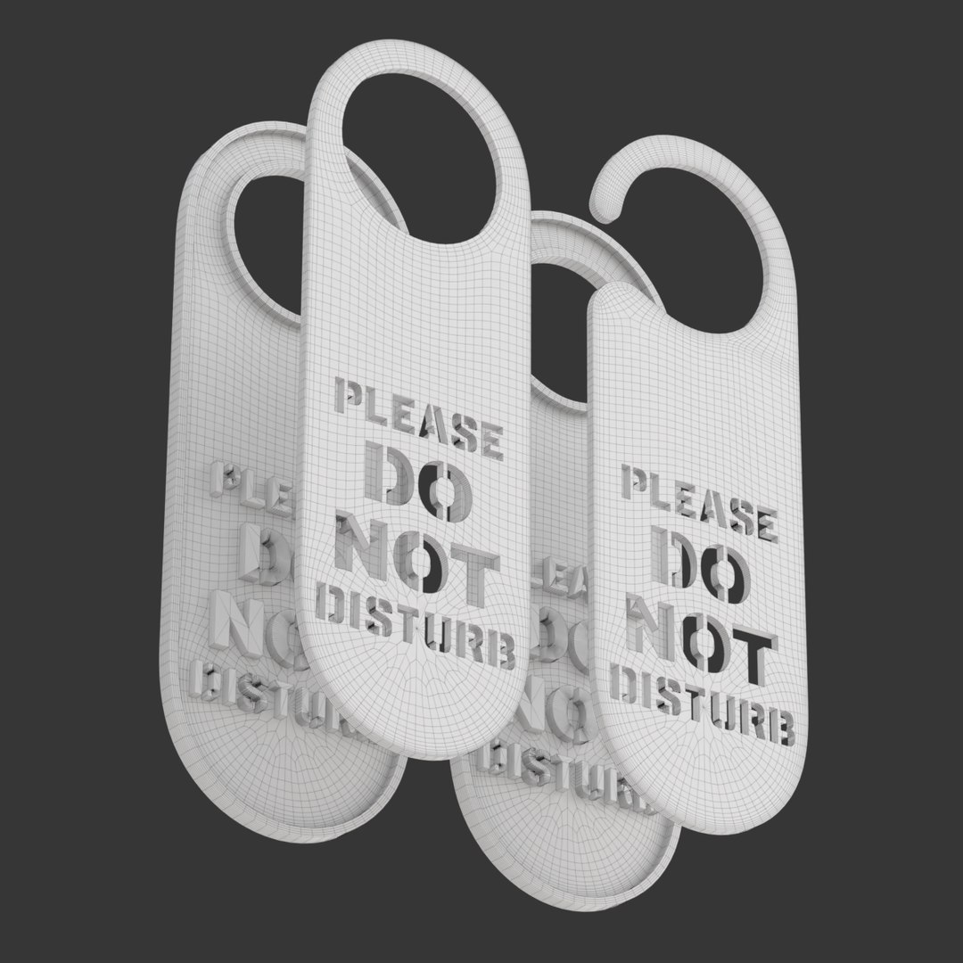 Printable Do Not Disturb Door Hanger-SET 2 3D Model - TurboSquid 1862476