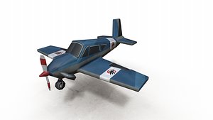 Low poly ToonAirplane4 with 4K PBR Texture 3D model