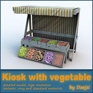 bazaar kiosk vegetable 3d model