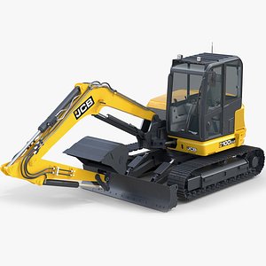3D JCB Mini Excavator 100C-2 model