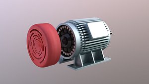 3D Engine generator  steam wind turbine Motor model