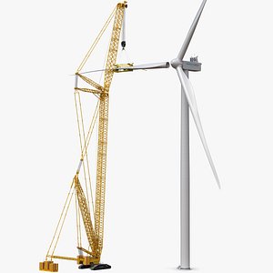 LIEBHERR LR 11000 Heawy Crawler Crane and Wind Turbine Gamesa SG 5 0 -145