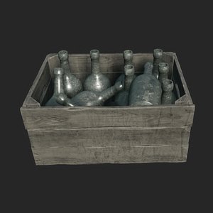 bottle crate old 3D model