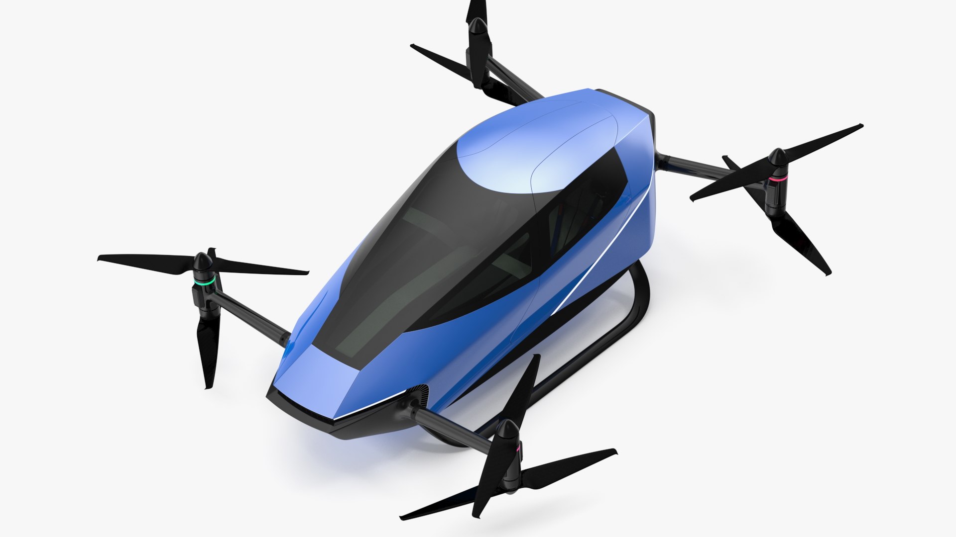 Flying Car for Two Seats Rigged 3D model preview