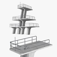Three-Level Diving Tower with Concrete Structure
