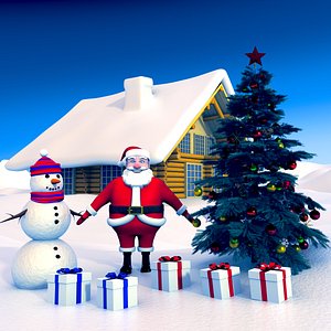 Winter Snow Christmas Scene