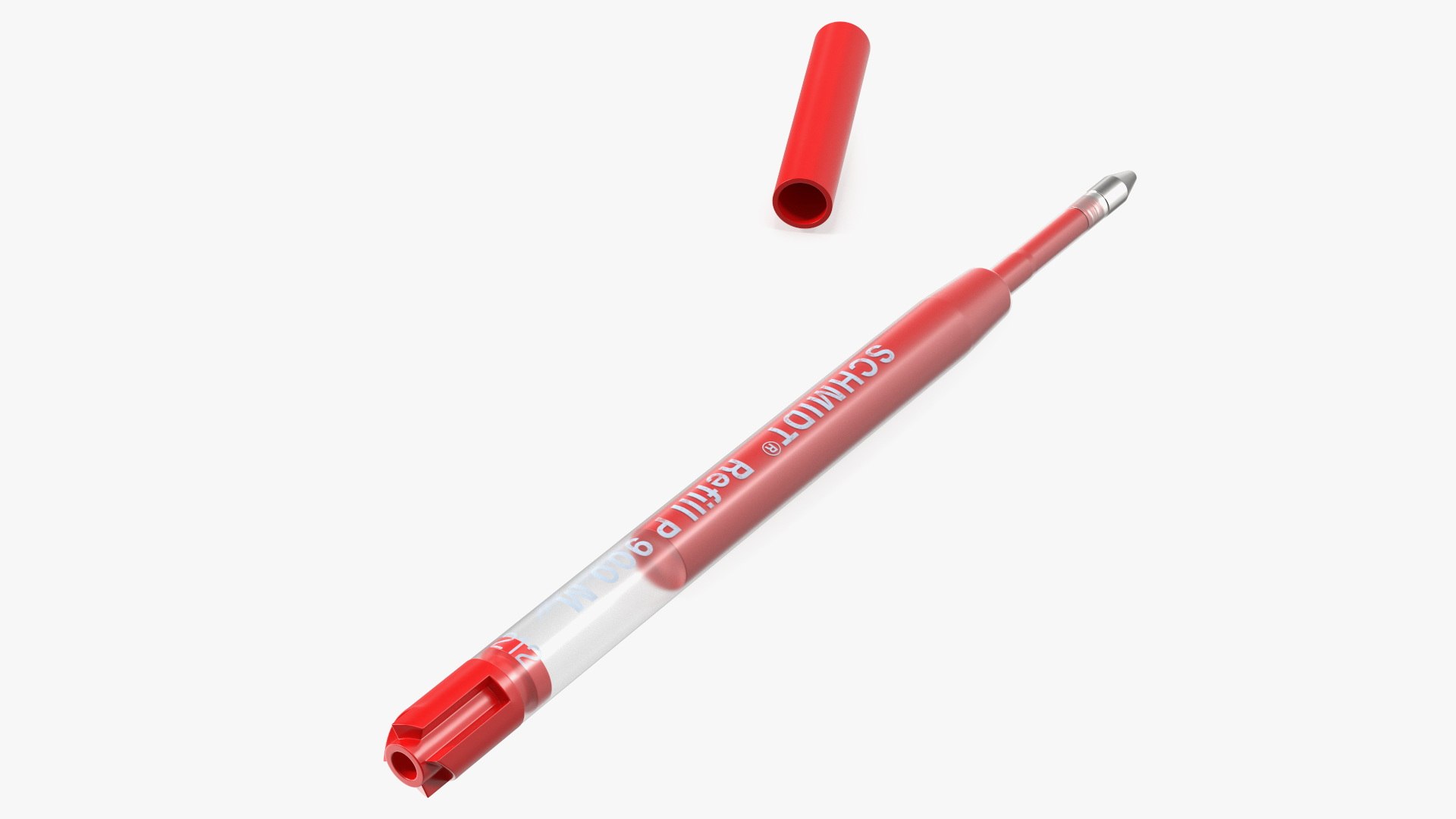 Red Schmidt P900 Ballpoint Pen Refill 3D model preview