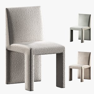 Chair Thayer by Kelly Wearstler boucle suede and striped fabric 3D