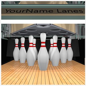 3d model pinsetters restaurant bowling alley