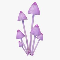 Glowing Violet Spire Mushroom Cluster PBR