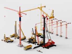 Construction Heavy Machinery Set 3D model