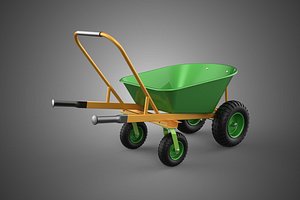 HEAVY DUTY TILTING FOUR CASTER WHEEL BARROW WHEELBARROW DUMPING 3D model