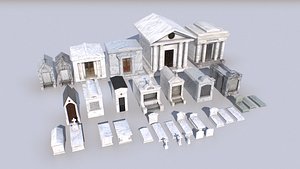 3D pack cemetery mausoleums 1 model