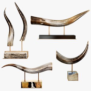 Sculptures of decorative horns 3D model