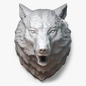 Wolf Head Sculpture Angry