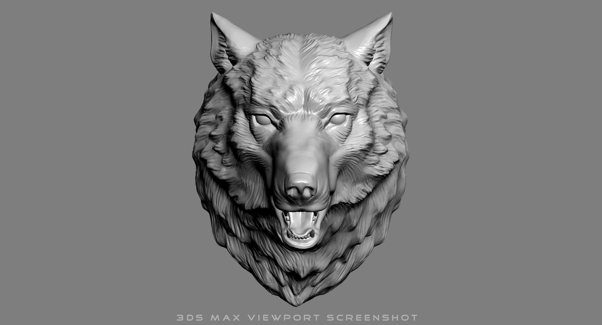 Max Wolf Head Sculpture
