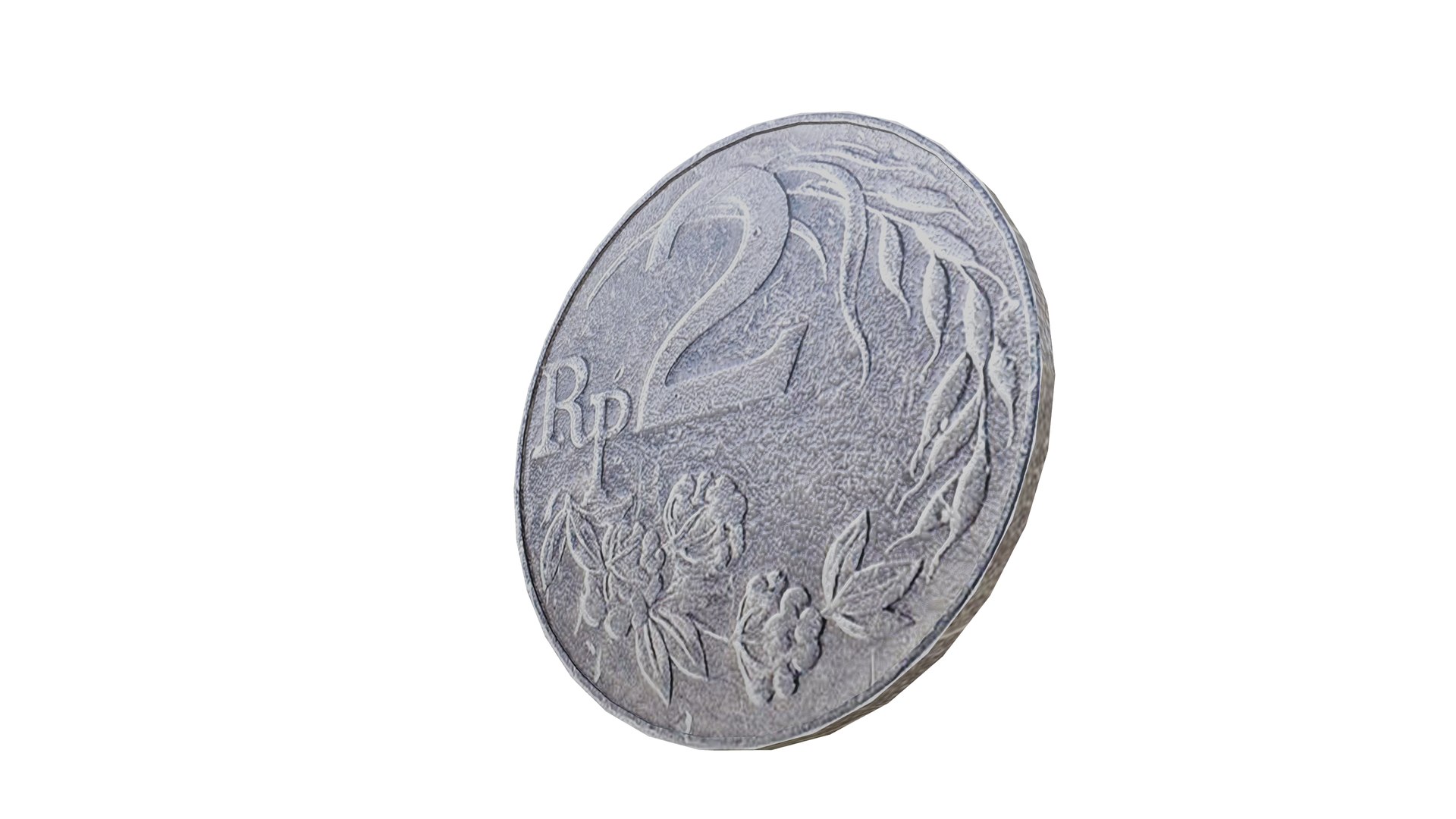 3D Indonesian 2 Rupiah Coin 1970 Vintage Currency Design - TurboSquid ...
