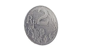 Indonesian 2 Rupiah Coin 1970 Vintage Currency Design