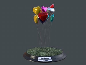 heart balloons pack1 pack 3D model